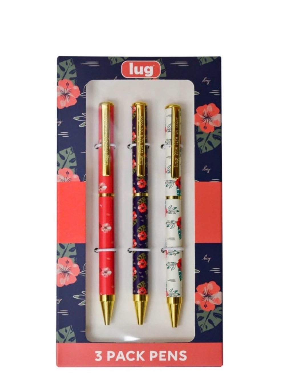 Lug Pens 3-pk Scribble NWT Aloha Navy